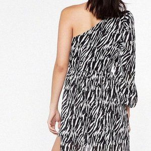 Zebra Oversized Train One shoulder dress Nasty Gal